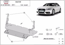 Acier plaque couvercle cache protection moteur Audi A4 B9 (2016-2026)