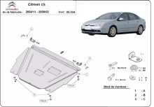 Acier plaque couvercle cache protection moteur Citroen C5 (2004-2007)