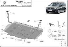 Aluminium plaque couvercle cache protection moteur Volkswagen Caddy (2009-2012)