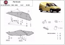 Acier plaque couvercle cache protection moteur Fiat Scudo (1995-2006)