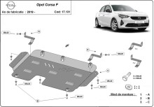 Acier plaque couvercle cache protection moteur Opel Corsa D (2019-2026)