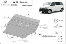 Aluminium plaque couvercle cache protection moteur Volkswagen Caravelle (2019-2022)