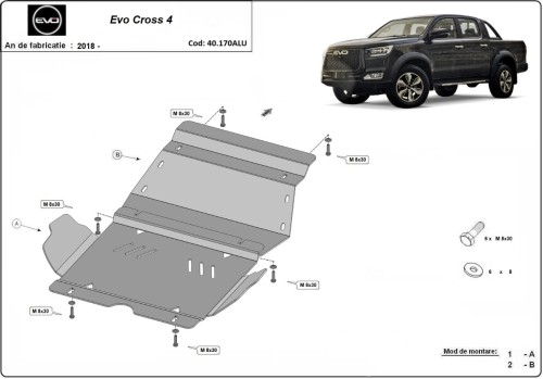 Stalowa Osłona pod silnik Evo Cross 4 Aluminium (2018-2026)