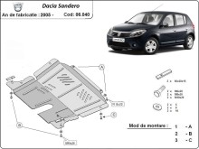 Acier plaque couvercle cache protection moteur Dacia Sandero (2007-2012)