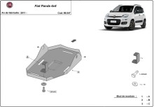 Acier plaque couvercle cache protection de différentiel Fiat Panda 4x4 (2011-2026)