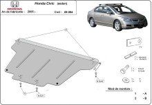 Acier plaque couvercle cache protection moteur Honda Civic (berlin) (2005-2015)