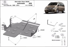 Acier plaque couvercle cache protection boîte de vitesses Mercedes Viano (2003-2014)