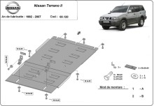 Acier plaque couvercle cache protection boîte de vitesses Nissan Terrano (1992-2007)