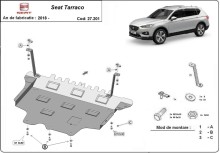Acier plaque couvercle cache protection moteur Seat Arosa (2018-2026)