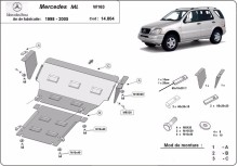 Acier plaque couvercle cache protection moteur Mercedes ML (1998-2005)