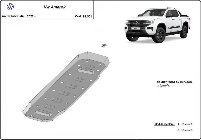 Stalowa Osłona zbiornika paliwa Volkswagen Amarok 2 (2022-2026)