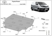 Acier plaque couvercle cache protection moteur Toyota C-HR (2016-2026)