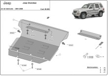 Acier plaque couvercle cache protection moteur Jeep Cherokee (2001-2008)