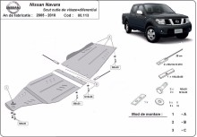 Acier plaque couvercle cache protection boîte de vitesses Nissan Navara (2005-2015)