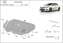 Acier plaque couvercle cache protection moteur Toyota Corolla (2013-2018)