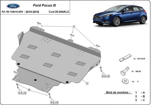 Stalowa Osłona pod silnik Ford Focus Aluminium (2010-2018)