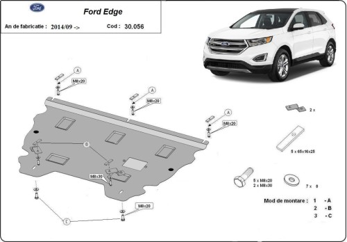 Stalowa Osłona pod silnik Ford Edge (2014-2021)