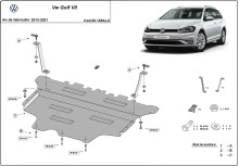 Aluminium plaque couvercle cache protection moteur Volkswagen Golf (2012-2021)