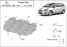 Acier plaque couvercle cache protection moteur Peugeot 806 (2009-2017)