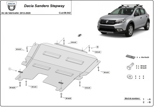 Stalowa Osłona pod silnik Dacia Sandero Stepway (2012-2020)