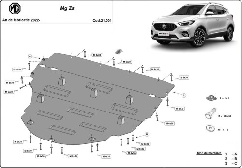 Stalowa Osłona pod silnik MG ZS EV (2022-2026)