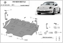 Aluminium plaque couvercle cache protection moteur Volkswagen New Beetle (2011-2019)