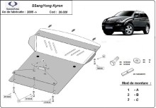 Acier plaque couvercle cache protection moteur SsangYong Kyron (2005-2014)