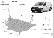 Aluminium plaque couvercle cache protection moteur Volkswagen Caddy (2020-2026)