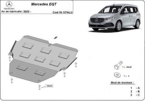Aluminium Osłona pod silnik Mercedes EQT (2023-2026)