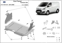 Acier plaque couvercle cache protection moteur Ford Transit (2013-2020)