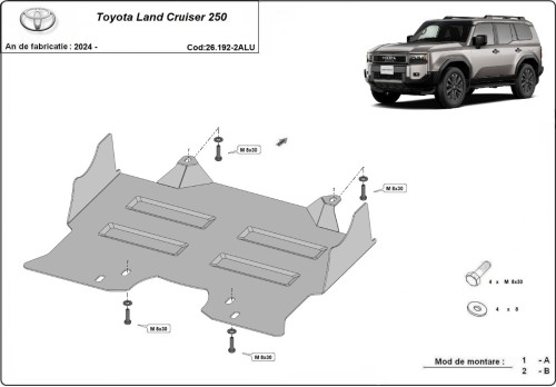 Aluminium Osłona pod silnik Toyota Land Cruiser 250 (2024-2026)