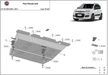 Acier plaque couvercle cache protection moteur Fiat Panda 4x4 (2011-2026)