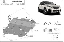 Acier plaque couvercle cache protection moteur Peugeot 607 (2017-2026)