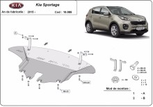 Acier plaque couvercle cache protection moteur Kia Sportage (2015-2019)