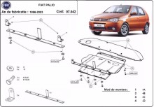 Acier plaque couvercle cache protection moteur Fiat Palio (1996-2003)