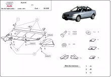 Acier plaque couvercle cache protection moteur Audi A4 B5 (1997-2000)