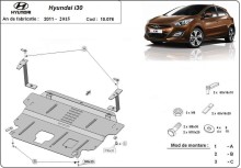 Acier plaque couvercle cache protection moteur Hyundai i30 (2011-2014)