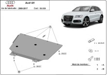 Acier plaque couvercle cache protection boîte de vitesses Audi Q5 (2008-2017)