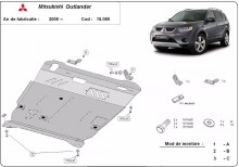 Acier plaque couvercle cache protection moteur Mitsubishi Outlander (2006-2012)