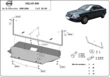 Acier plaque couvercle cache protection moteur Volvo S60 (1995-2004)