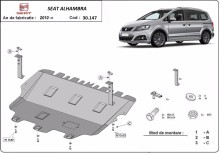 Acier plaque couvercle cache protection moteur Seat Altea (2010-2020)