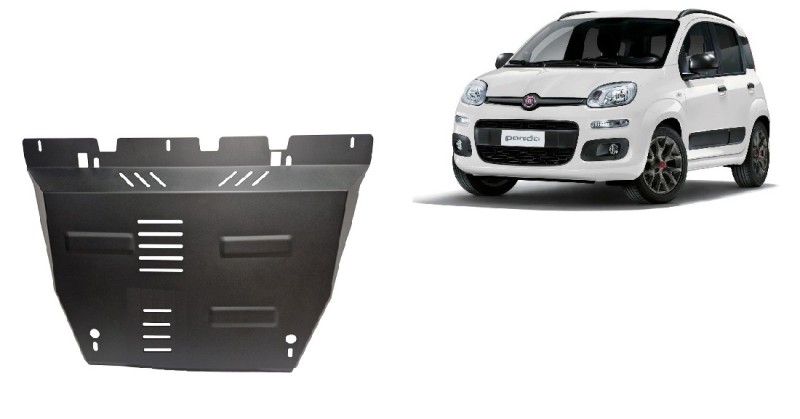 Acier plaque couvercle cache protection moteur Fiat Panda 4x2 (2011-2026)