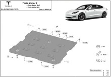 Aluminium plaque couvercle cache protection moteur Tesla Model 3 (2017-2026)