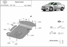 Acier plaque couvercle cache protection catalyseur Toyota Corolla (2007-2012)