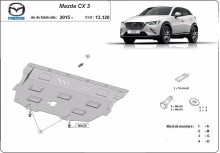 Acier plaque couvercle cache protection moteur Mercedes T-Classe (2015-2026)