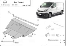 Acier plaque couvercle cache protection moteur Opel Vivaro (2011-2014)