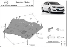 Acier plaque couvercle cache protection moteur Opel Astra G (2013-2018)