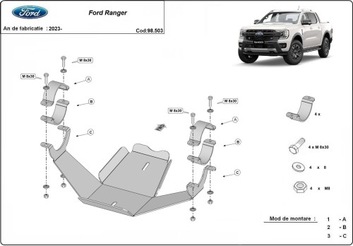 Stalowa Osłona dyferencjału Ford Ranger (2023-2026)