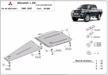 Acier plaque couvercle cache protection moteur Mitsubishi L200 (1998-2007)