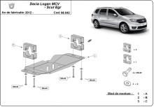 Acier plaque couvercle cache protection système Start-Go EGR  Dacia Logan MCV (2012-2020)